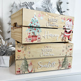 Personalised Christmas Scene Christmas Crate