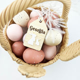 Cute Two Bunnies Easter Name Tag