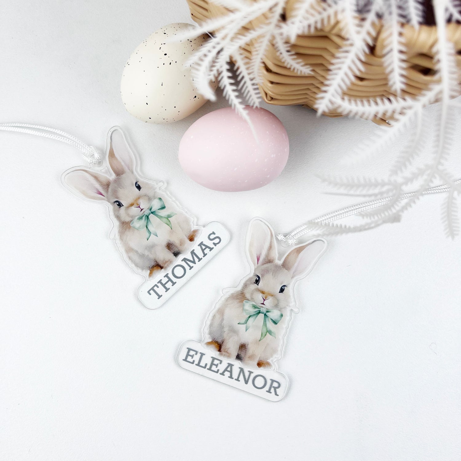 Cute Bow Tie Bunny Shape Name Tag