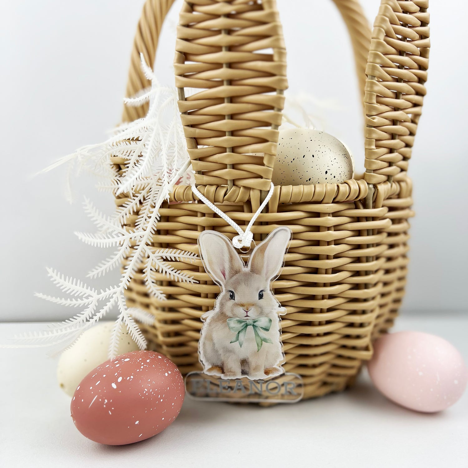 Cute Bow Tie Bunny Shape Name Tag