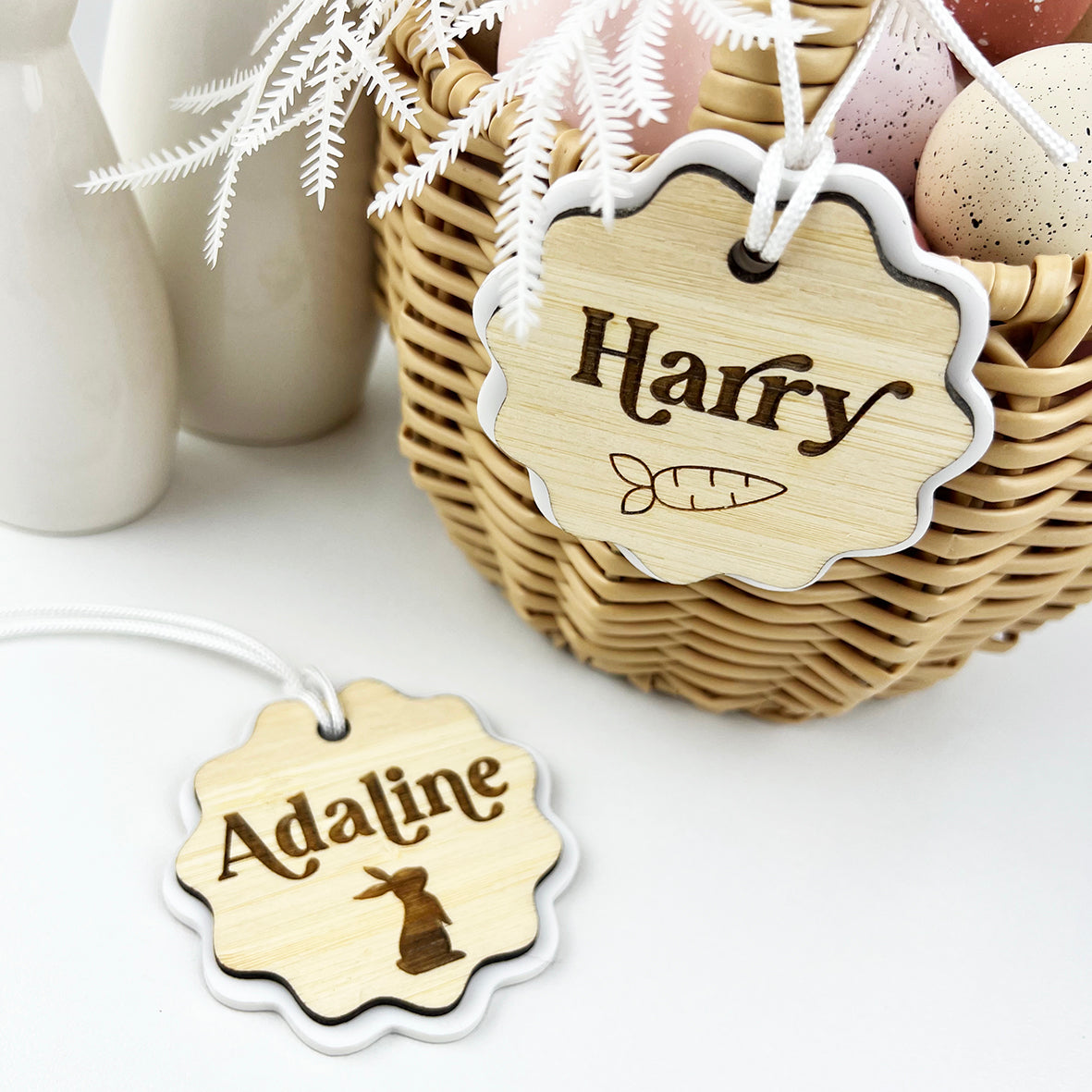 Double Scalloped Easter Name Tags