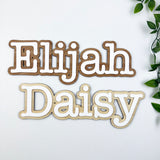 Personalised Double Layer Serif Name Plaque (2 sizes, 2 colours)