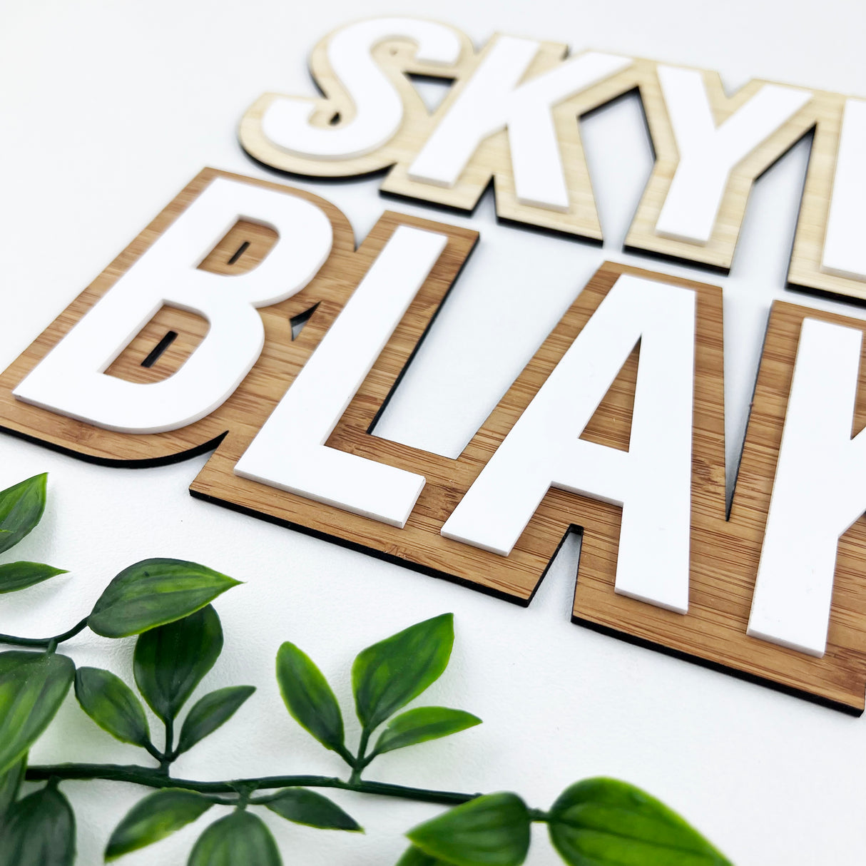 Personalised Double Layer Bold Name Plaque (2 sizes, 2 colours)