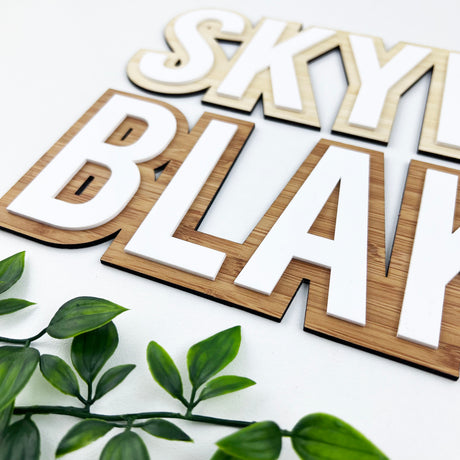 Personalised Double Layer Bold Name Plaque (2 sizes, 2 colours)