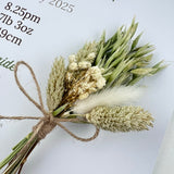 Mirror White/Green Dried Flower Bouquet 3D Personalised Birth Print