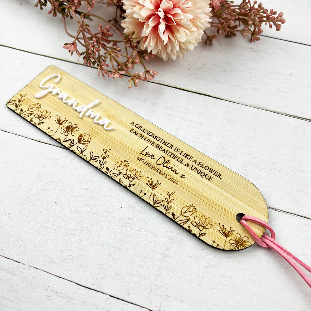Floral Garden Arched Personalised Bookmark