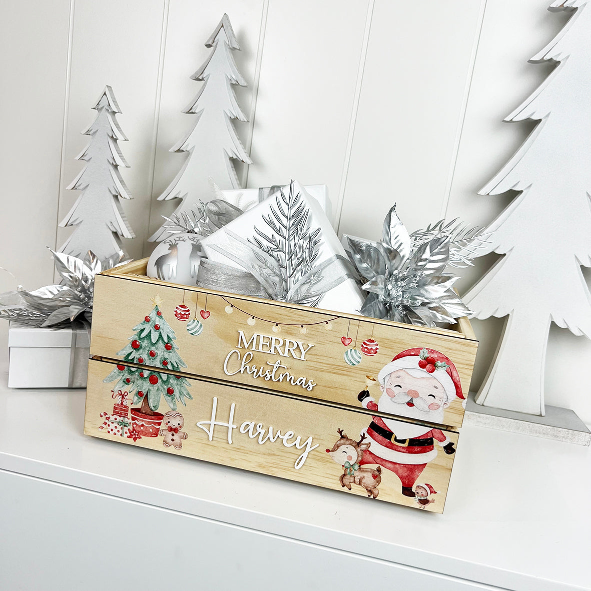 Personalised Happy Santa Christmas Crate