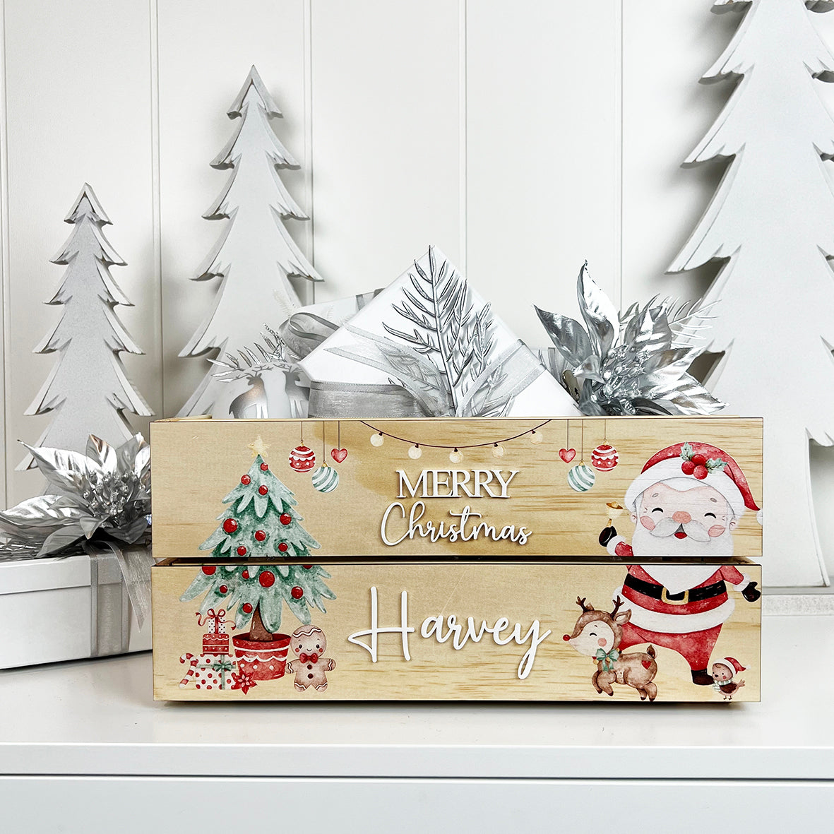 Personalised Happy Santa Christmas Crate