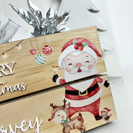 Personalised Happy Santa Christmas Crate