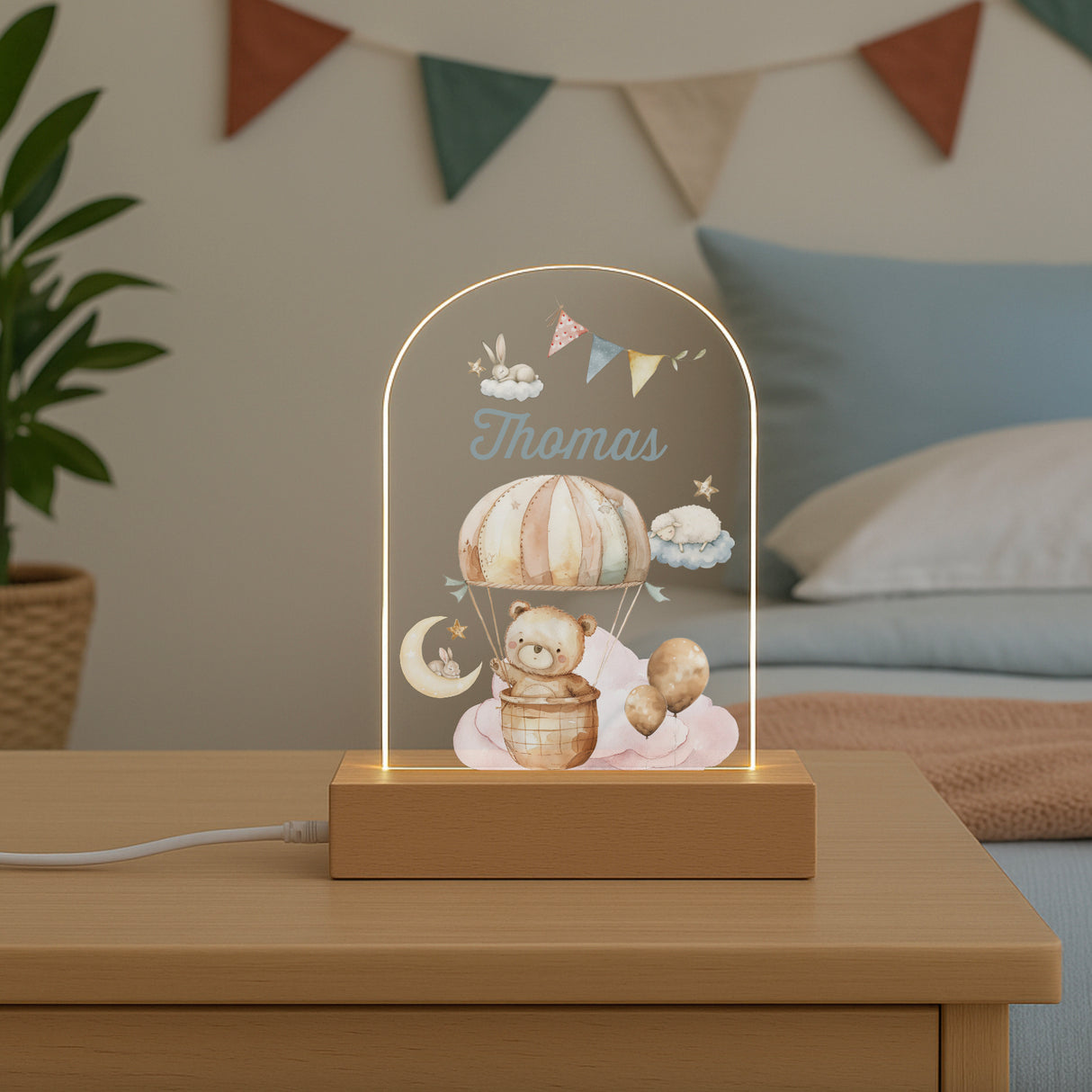 Hot Air Balloon Personalised Night Light