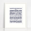 Grandparent's House Rules Personalised Print