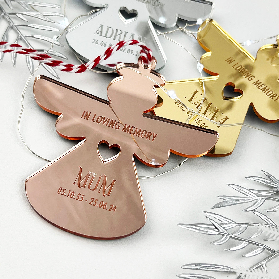 In Loving Memory Angel Mirror Ornament (3 colour options)