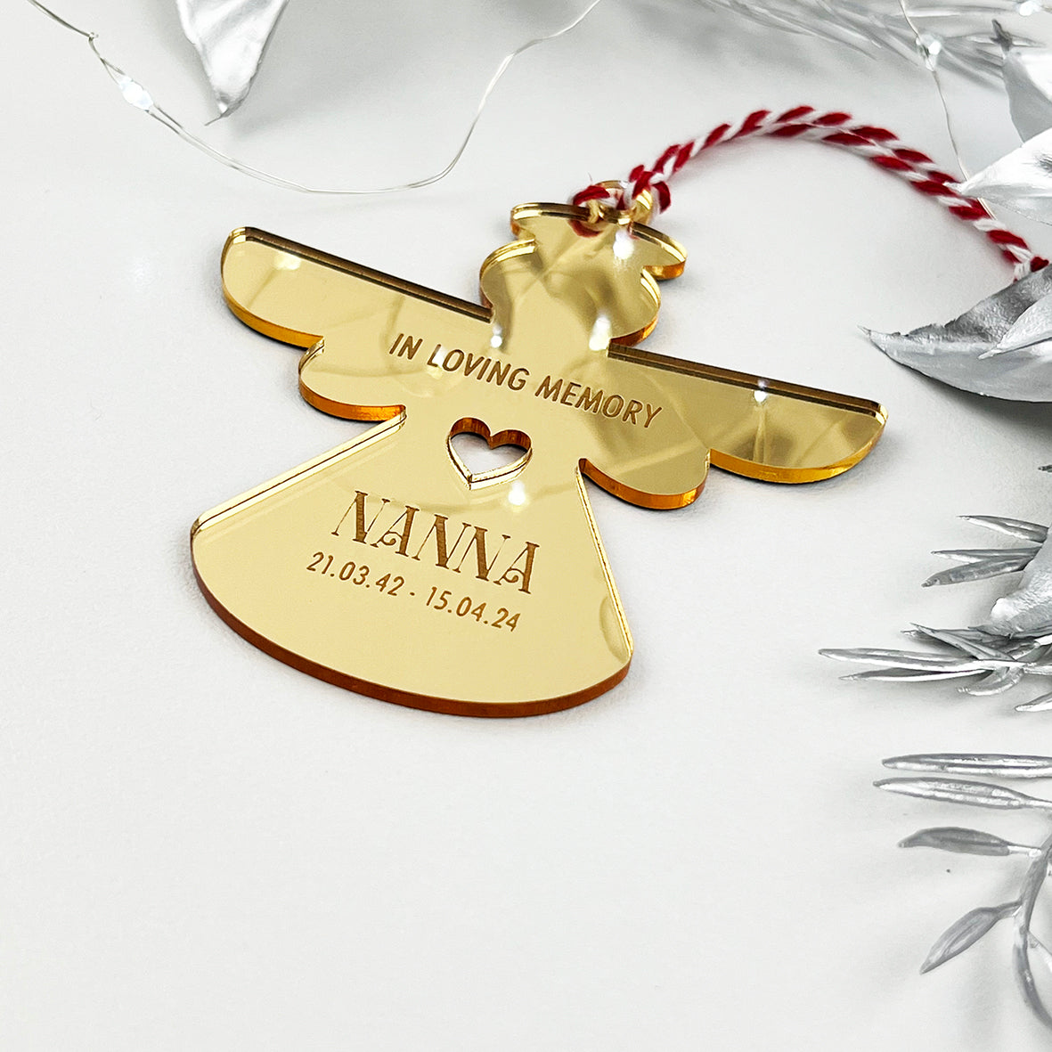 In Loving Memory Angel Mirror Ornament (3 colour options)