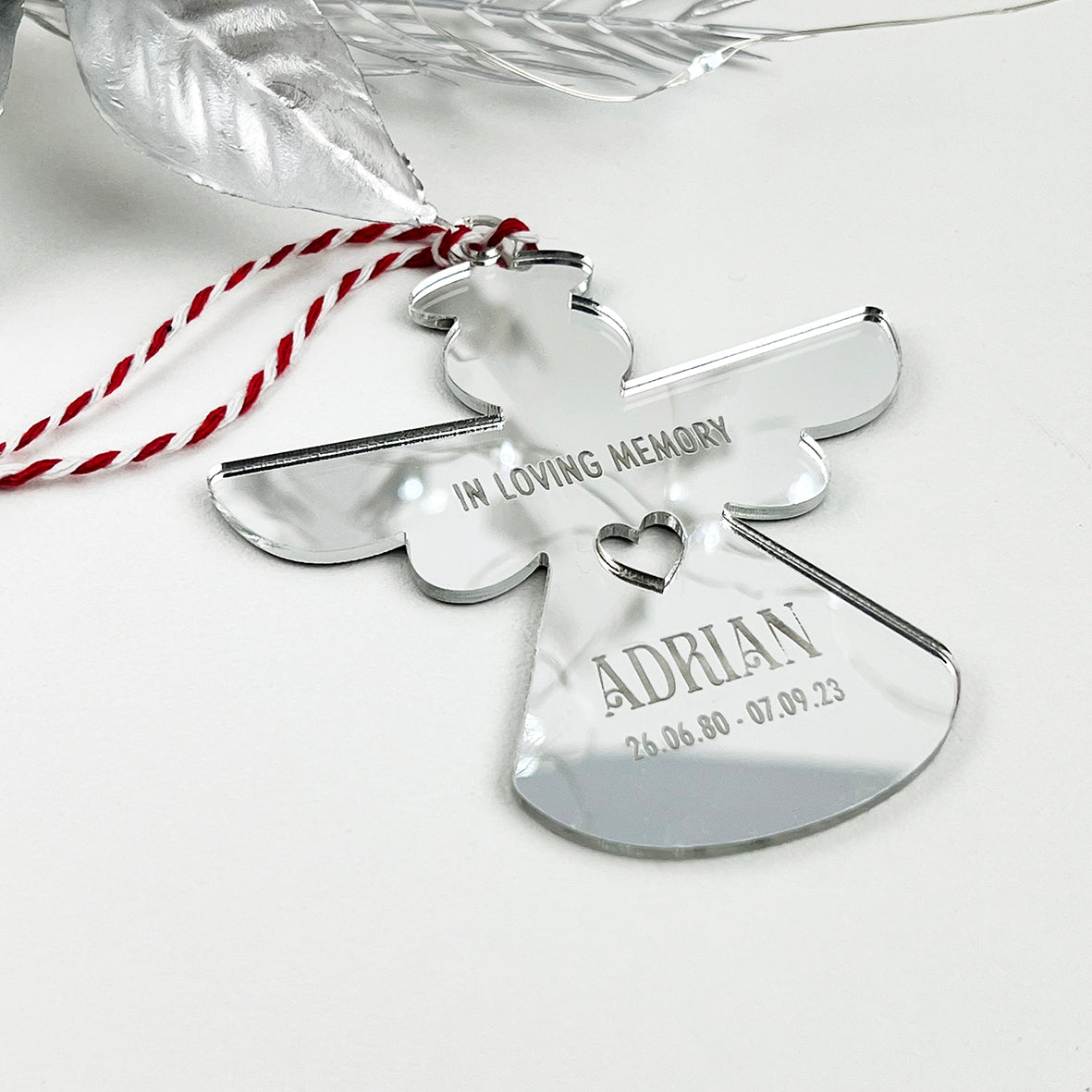 In Loving Memory Angel Mirror Ornament (3 colour options)