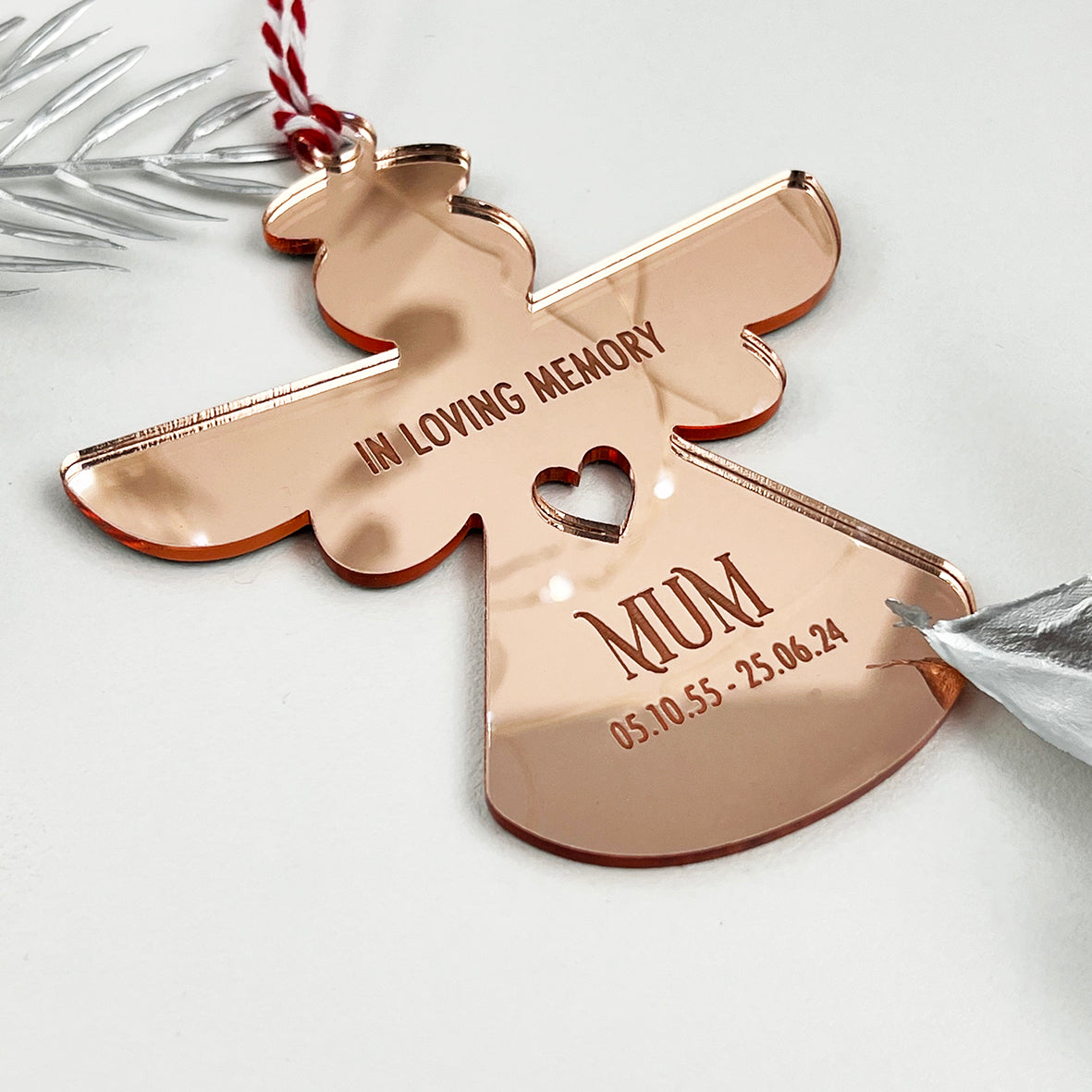 In Loving Memory Angel Mirror Ornament (3 colour options)