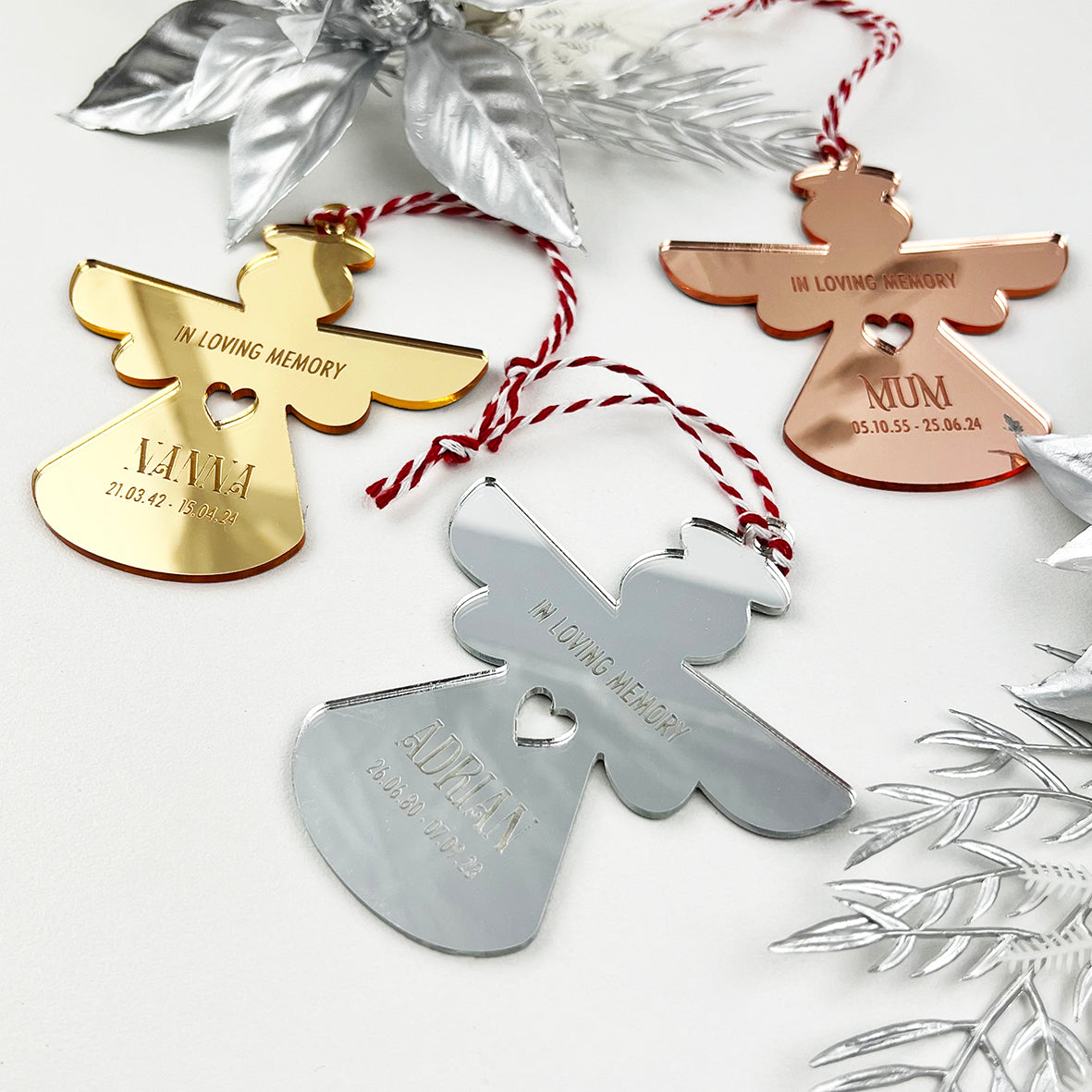 In Loving Memory Angel Mirror Ornament (3 colour options)