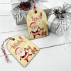 Bamboo Jingle Bells Santa Arched Ornament