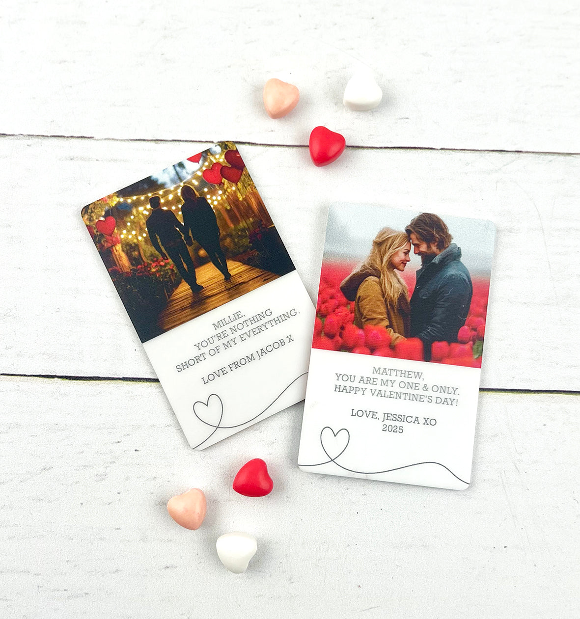 Personalised Love Heart Wallet Photo Card Insert