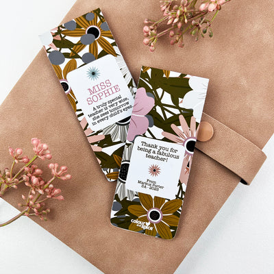 Teacher Flowers Personalised Magnetic Bookmark