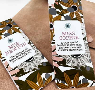 Teacher Flowers Personalised Magnetic Bookmark