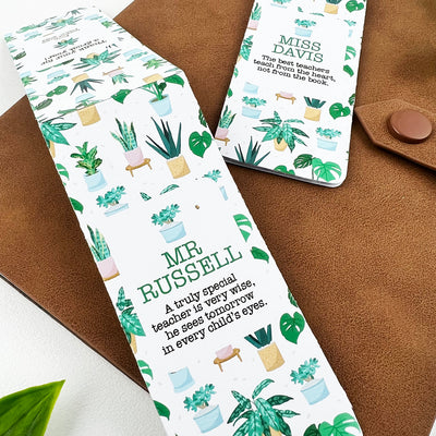 Teacher Pot Plants Personalised Magnetic Bookmark