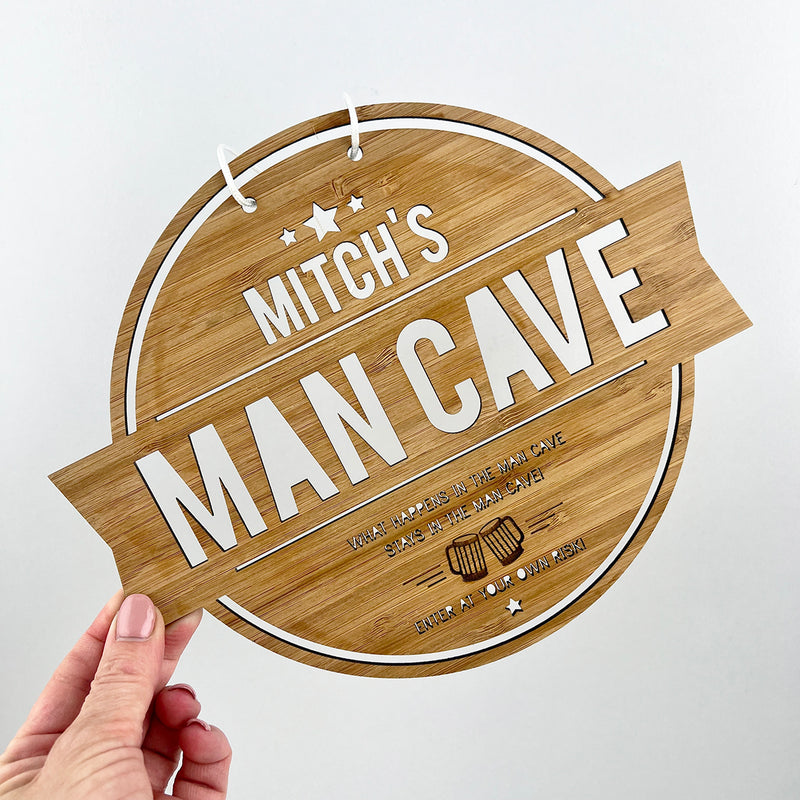 SALE! Man Cave Personalised Wall Hanging (selected names available only)