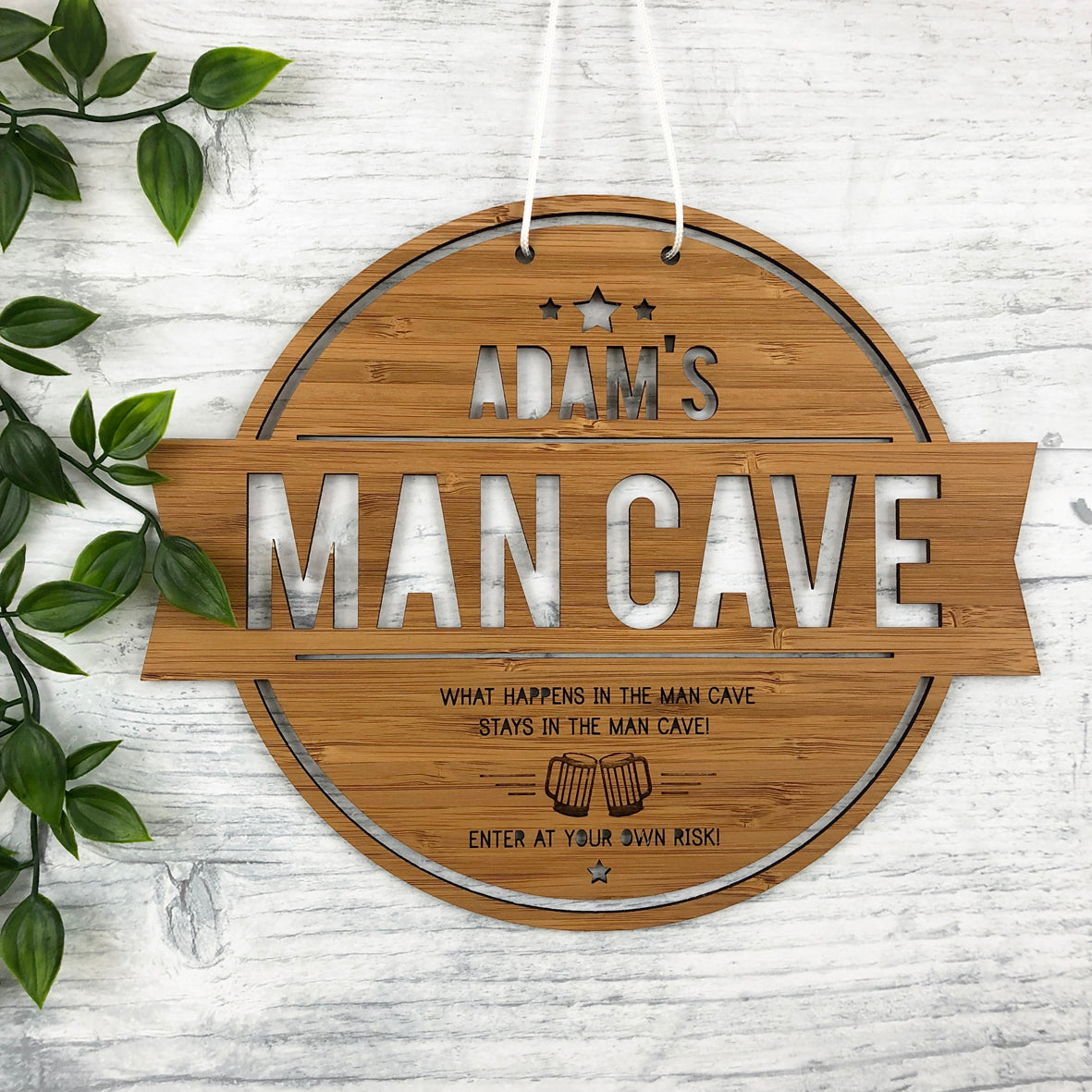 SALE! Man Cave Personalised Wall Hanging (selected names available only)