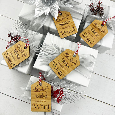 Personalised Sleigh Mindful Gifting Tags - Set of 5 Tags