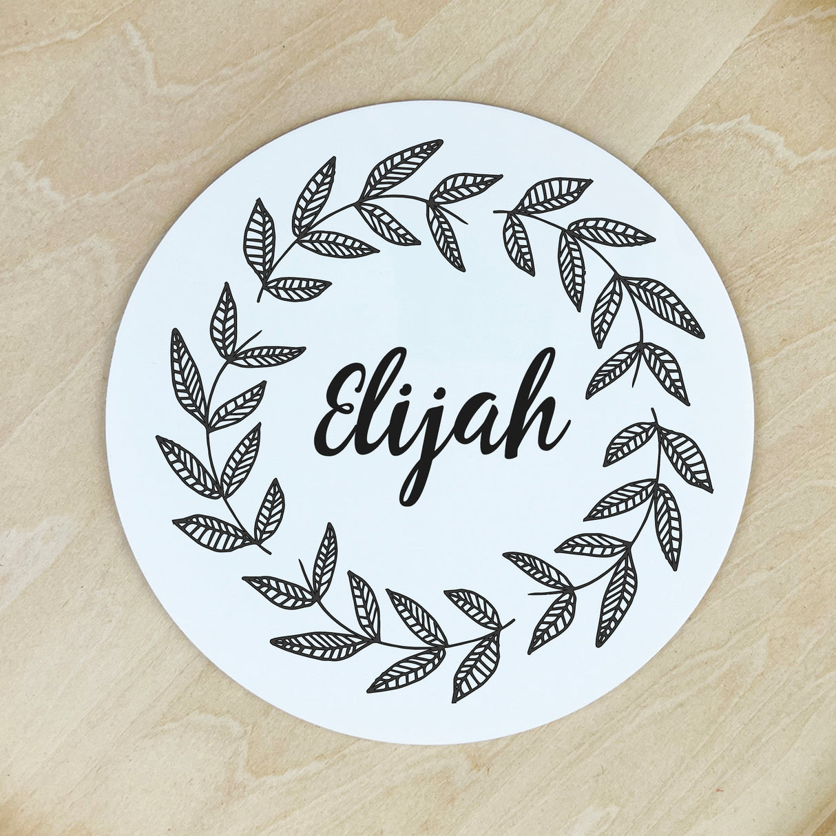 Botanical Wreath Name Plaque (3 sizes)