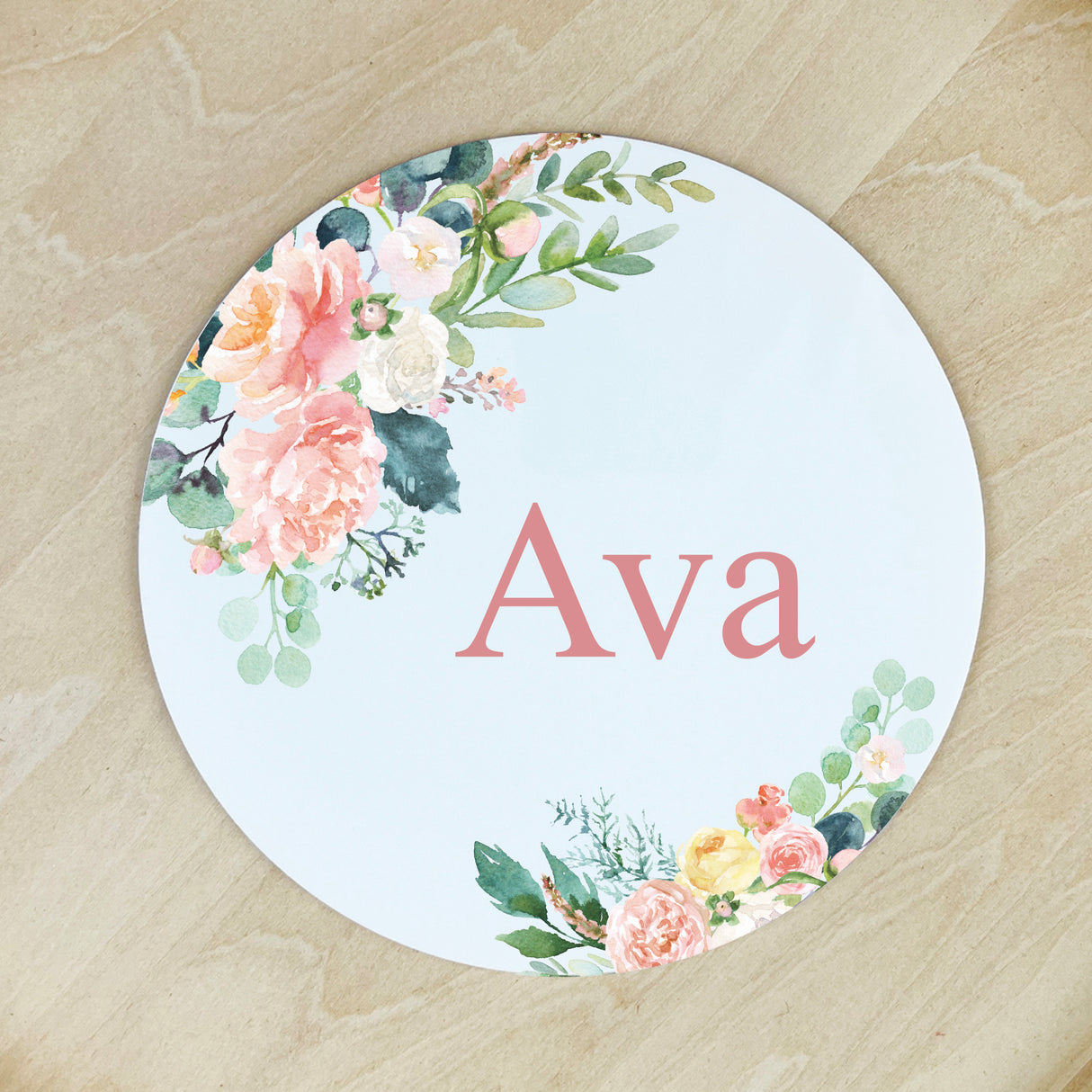 Watercolour Blooms Name Plaque (3 sizes)