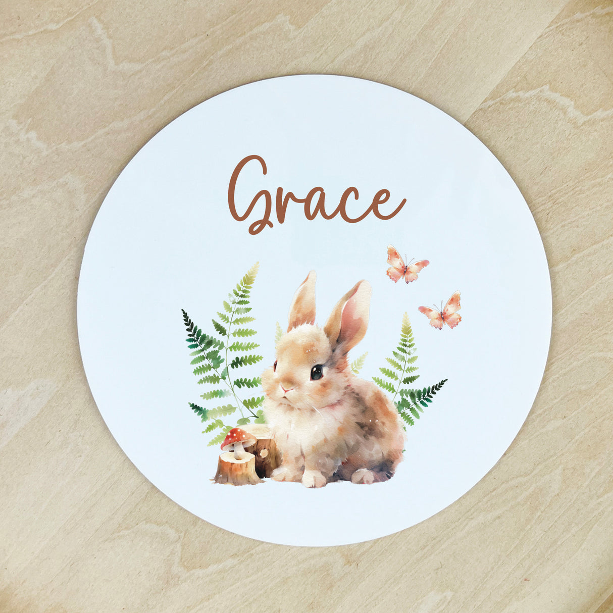 Woodlands Rabbit Name Plaque (3 sizes)