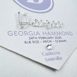 3D Monogram Birth Details Pennant Banner - Lilac