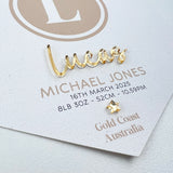 3D Monogram Birth Details Pennant Banner - Caramel
