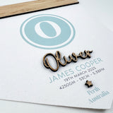 3D Monogram Birth Details Pennant Banner - Green