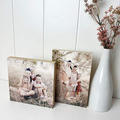 Personalised Square Wooden Photo Block