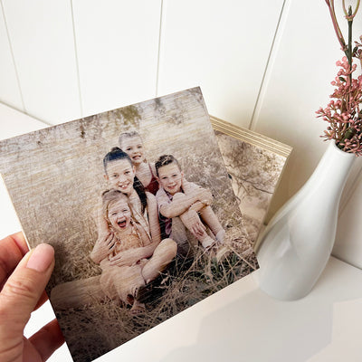 Personalised Square Wooden Photo Block