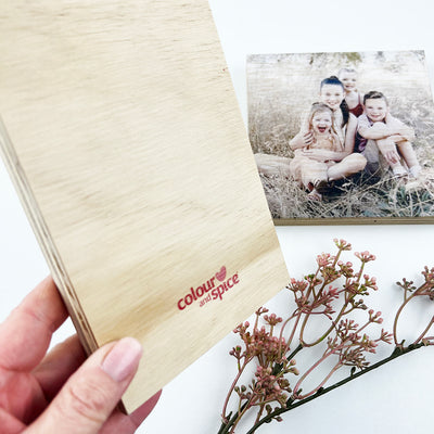 Personalised Square Wooden Photo Block