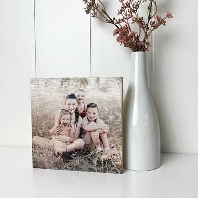 Personalised Square Wooden Photo Block