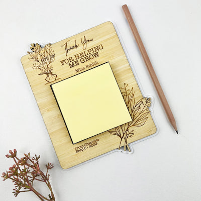 Personalised Teacher Post It Note Holder