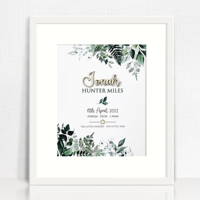 Bamboo (2 colour options) Rainforest Vines Birth Print