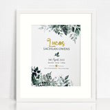 Mirror (Gold) Rainforest Vines 3D Personalised Birth Print