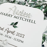 Mirror (Silver) Rainforest Spray 3D Personalised Birth Print