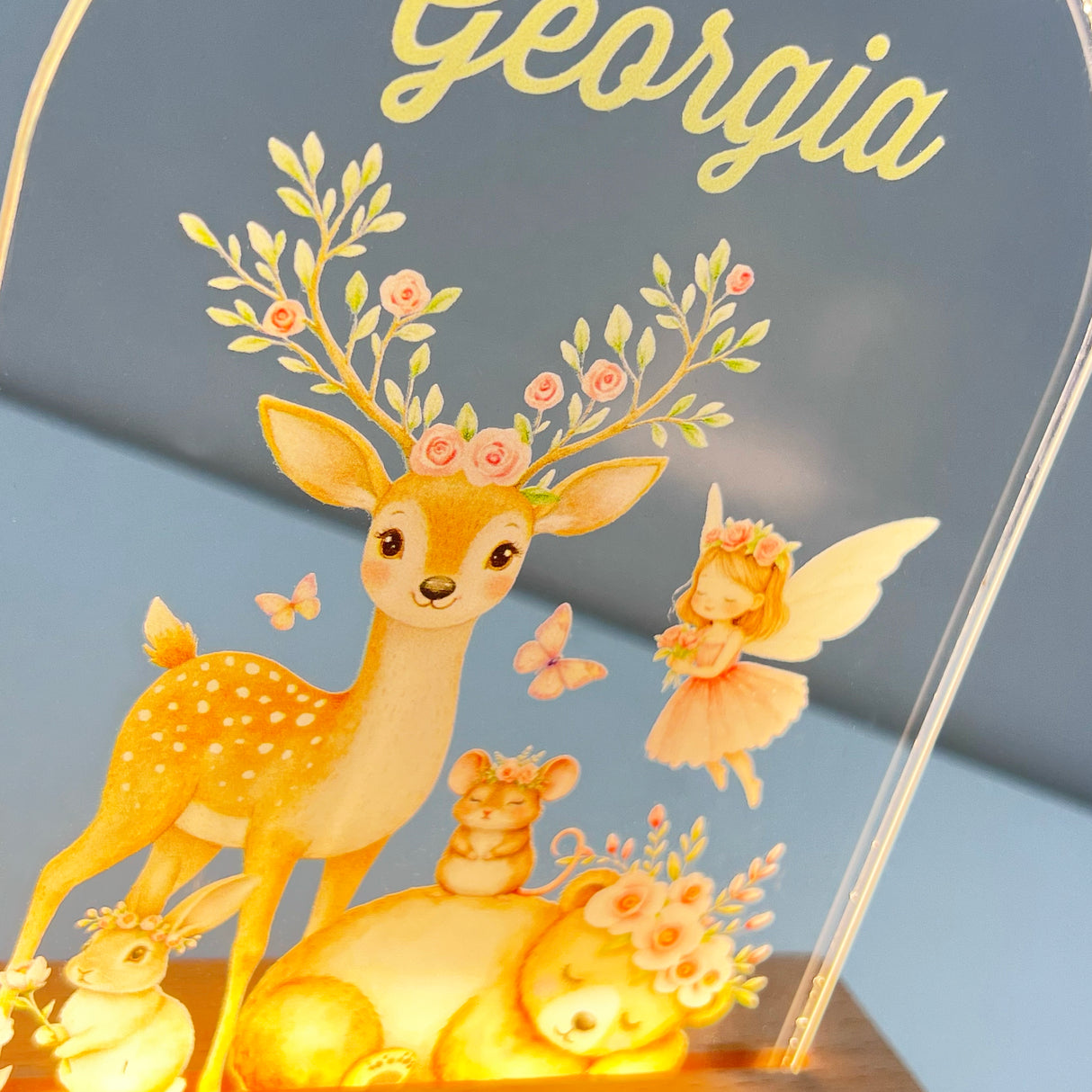 Rainforest Animals Personalised Night Light