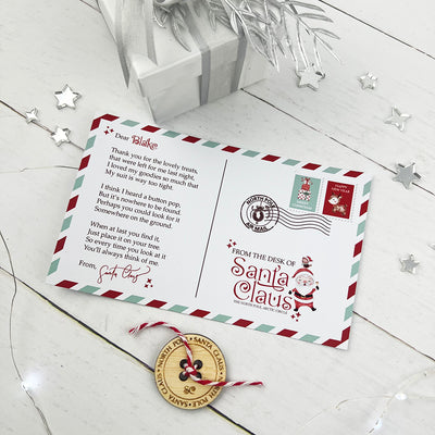 Santa's Lost Button & Personalised Postcard