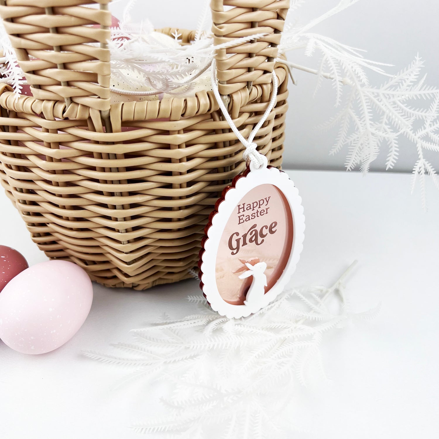 Scalloped Mirror Name Tag (3 colours)