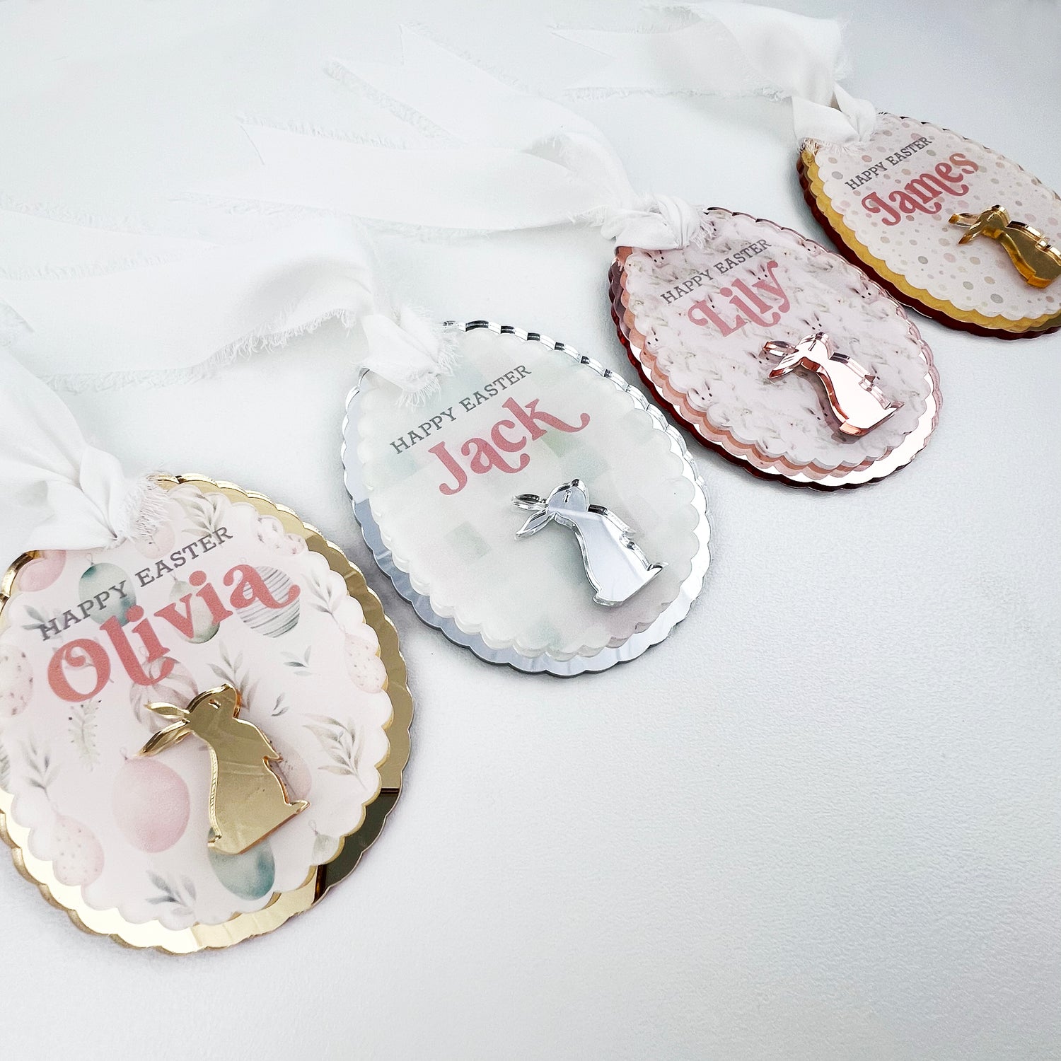 Luxe Scalloped Mirror Pattern Easter Ornament (various options)