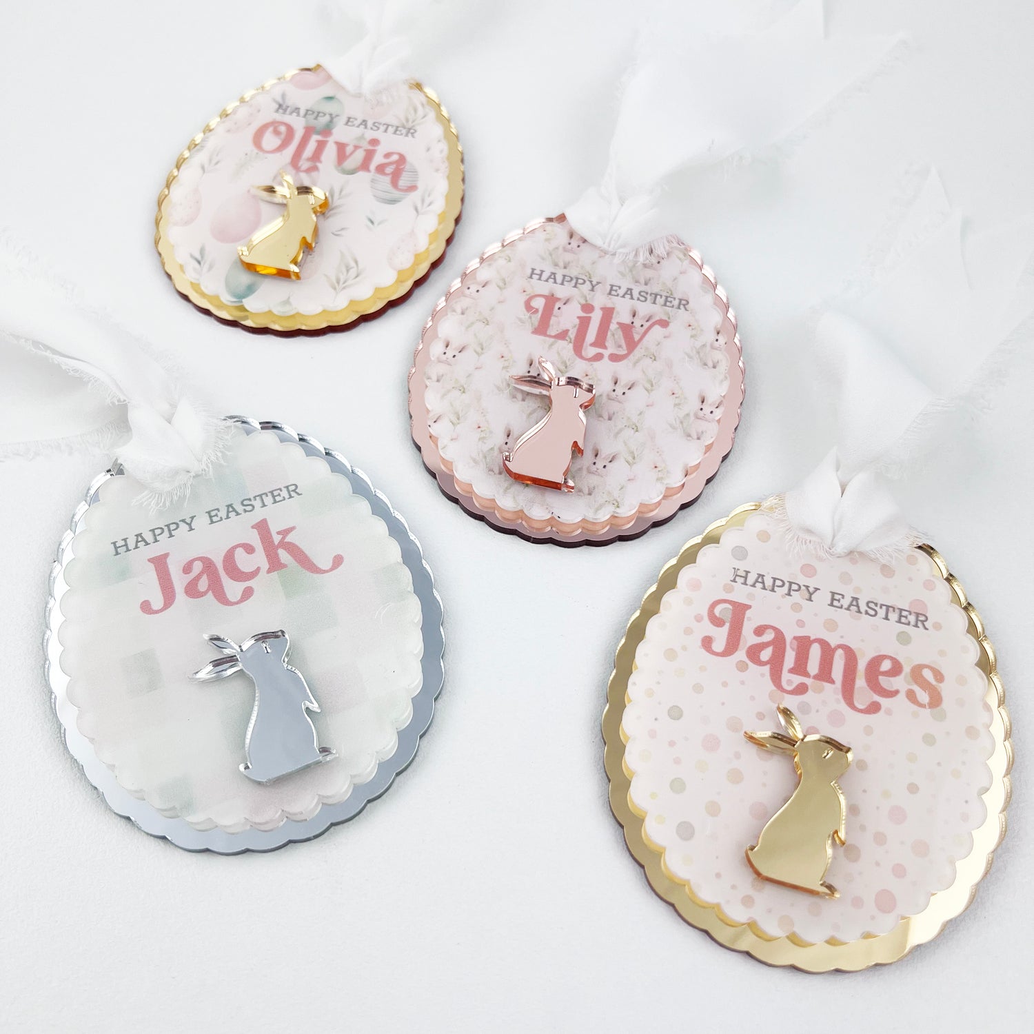 Luxe Scalloped Mirror Pattern Easter Ornament (various options)