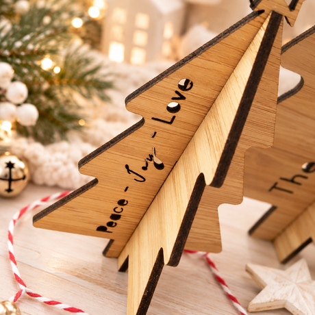 Personalised 3D Bamboo Christmas Trees - Set Of 3