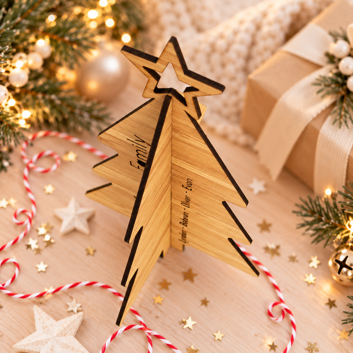 Personalised 3D Bamboo Christmas Tree - Single