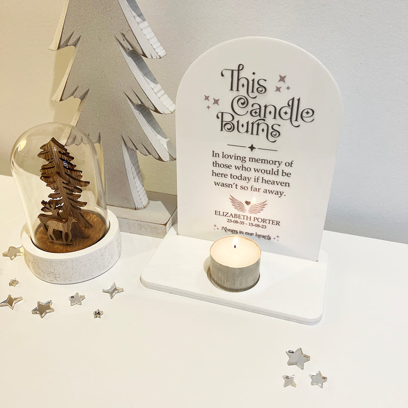 This Candle Burns Personalised Memorial Stand